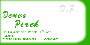 denes pirch business card